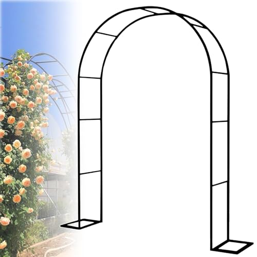 Arche de jardin extérieure et intérieure en métal noir avec base amovible