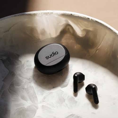 Image of Sudio A3 All-Day Wireless Earbuds - 25H Playtime, Bluetooth Earphones 5.4, Sweat & Splashproof, Balanced Sound, Clear Calls with Enhanced Mics, USB-C Charging, Made from Recycled Plastics (Black)
