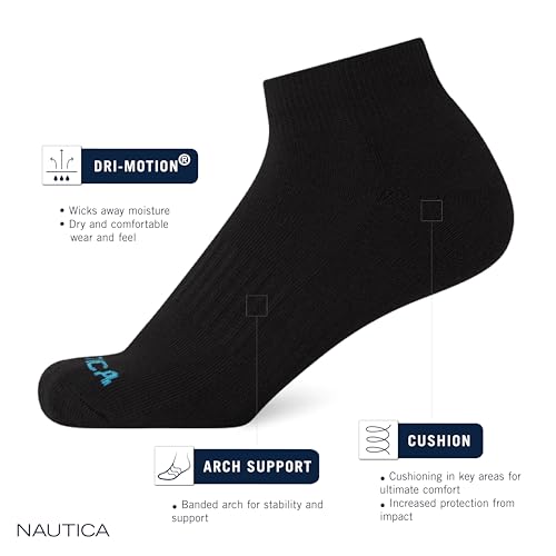 Nautica Womens Quarter Socks Moisture Wicking Cushion Athletic Socks 6 Pack - image 3
