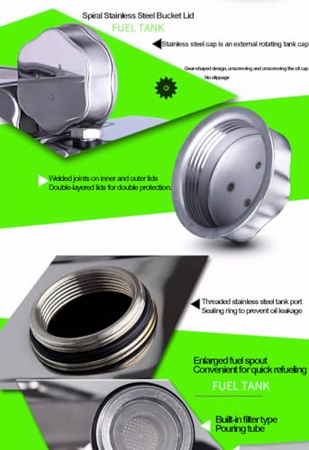 Tanica per gas in acciaio inox con beccuccio per carburante, contenitore a prova di perdite per benzina, diesel, olio commestibile, design resistente alla ruggine