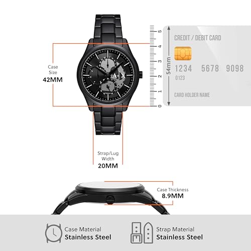 Image of A|X Armani Exchange Men's Multifunction Analog Watch, Necklace Gift Set Stainless Steel Watches for Men