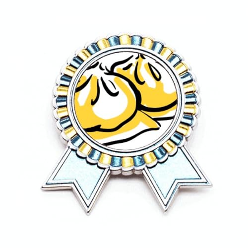 Broche plat chinois en métal taille M au motif cuisine asiatique