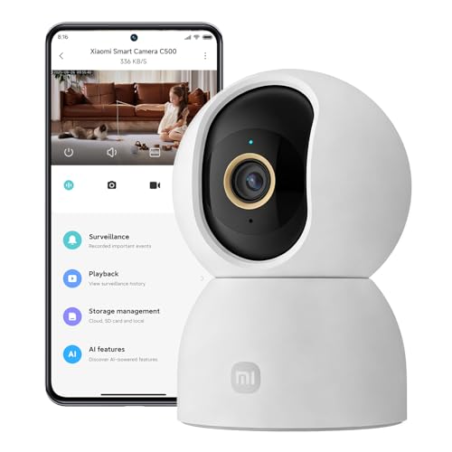XIAOMI C500 Camara Vigilancia WiFi Interior, 3.5K 6MP Camara Vigilancia