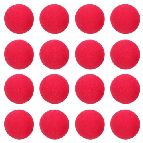 Didiseaon 25pcs Party Clown Rudolph Nose Circus Clown Nose Clown Costume Nose Cosplay Nose Snowman Nose Prop Foam Balls Clown Cosplay Sponge Clown Prop Apparel Red Make up