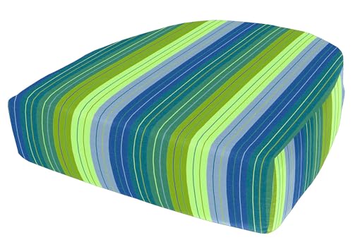 Cushion Source Rounded Back Seat Cushion, 19.5" x 20" x 5" deep Indoor and Outdoor Durable seat Cushion Made with Fade Resistant Sunbrella Fabric, Hidden Zipper, Sunbrella Seville Seaside