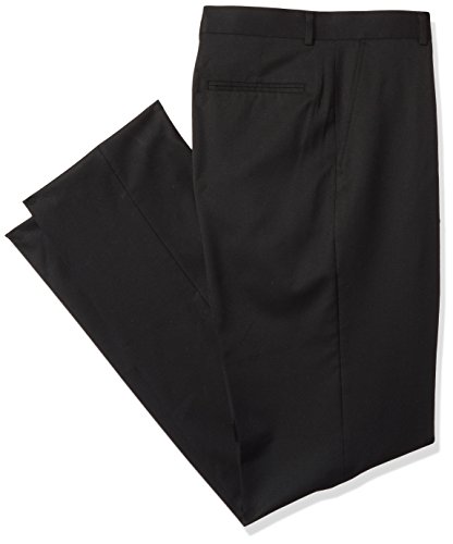 Palm Beach Men's Sam Flat Front Solid Dress Pants, Black, 42W Regular