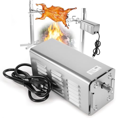 Kozlira Rotisserie Motor 40W Heavy Duty Spit Motor - Up to 100Lbs - Stainless Steel Electric Grill BBQ Motor Fit for Custom Spit Roasters or Upgrading a Current Spit Motor (115V)
