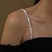 2PCS Simple Rhinestone Bridal Wedding Bra Straps for Women Luxury Sexy Lingerie Strap Adjustable 2 Rows Crystal Underwear Shoulder Chain Detachable Party Prom Dress Accessories Body Fashion Jewelry (Silver)
