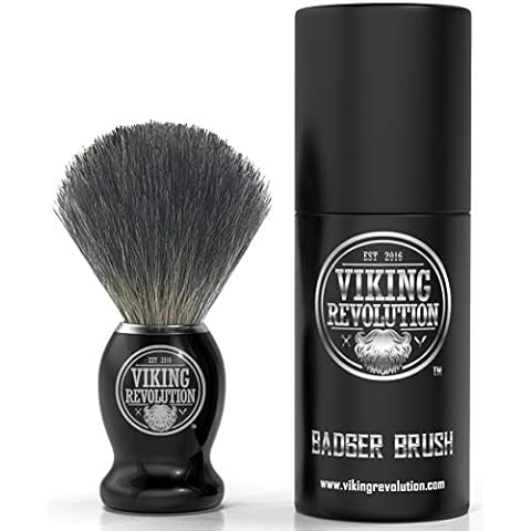 Viking Revolution Badger Hair Shaving Brush for Men - Shave Brush for Wet Shave Using Shaving Cream & Soap - Best Shave of Your Life for Safety Razor, Double Edge Razor or Straight Razor Cover