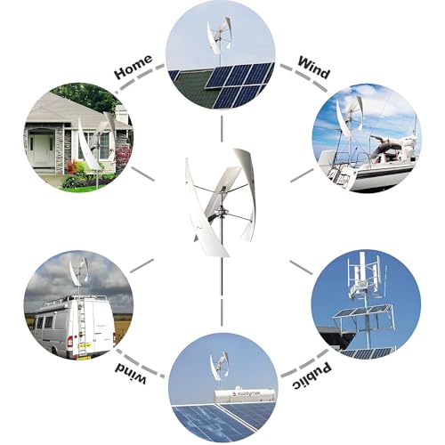 Kit generatore Eolico con regolatore di Carica, apparecchiatura per la Produzione di elettricità Verticale, Kit generatore Eolico Verticale da 14000 W - Soluzione di Alimentazione Ecologica