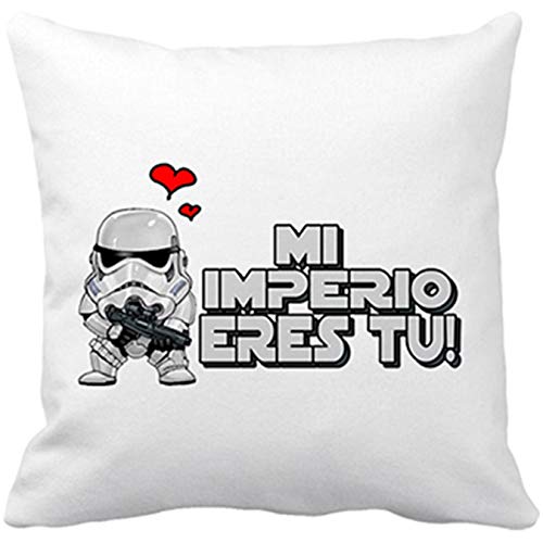 Diver Beb&eacute; Coj&iacute;n con Relleno mi Imperio Eres tu Regalo Amor Friki - Blanco, 35 x 35 cm