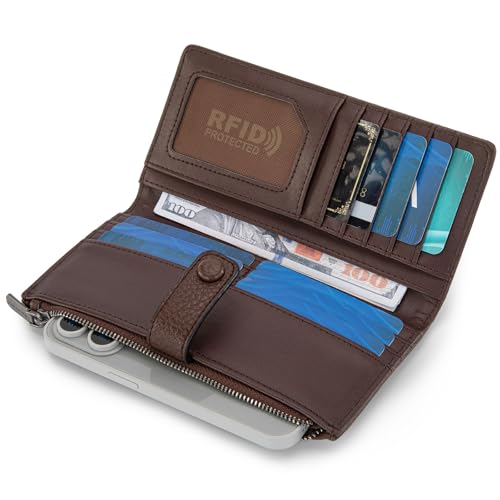 Image of Montana West Women's Wallet Bifold RFID Blocking Wallets Large Capacity Card Holder Wallets with Zipper Coin Pocket