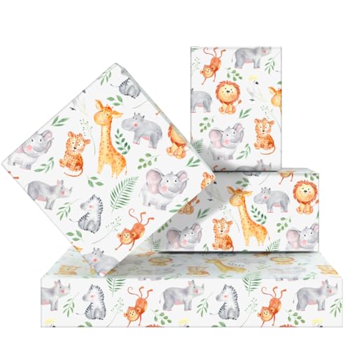 Papier cadeau anniversaire pour enfants aux motifs de léopard