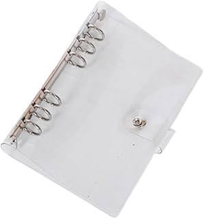 TEHAUX 1 Peça Capa Transparente Para Fichário Diário Fichário Capa De Diário De Couro A5 Fichário Redondo Fichário Transparente Pasta De Folhas Soltas Pasta Planejador Diário Capa