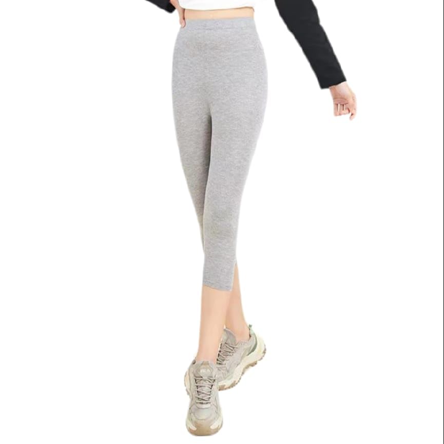 GenericLetresor Women Summer Above Knee 3/4 Capri Short Leggings for Under Skirt Cropped Shorts Yoga Pants