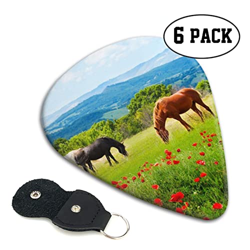 Lot de 6 médiators imprimés de différents types de chevaux pour guitare acoustique et électrique - Les Beatles, Paul McCartney, John Lennon, RIngo Starr, George Harrison Lot de 6 médiators imprimés de différents types de chevaux pour guitare acoustique et électrique – Image 3