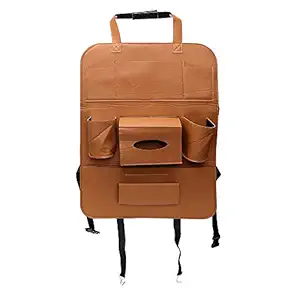 Oshotto Car Backseat Storage Organizer Phone Holder,Multi-Pocket for Bottles, Tissue Boxes,Kids Toy Storage and Great Travel Accessory Compatible with Toyota Etios Cross (Tan) at Rs. 999