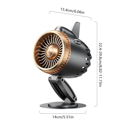 Ventilateur de bureau avion rechargeable USB avec batterie 2400mAh et 5 vitesses réglables - 7
