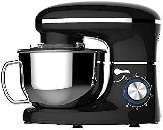 Heska -1500W Food Stand Mixer for Baking with Bowl, Dough Mixer, 4-in-1 Beater/Whisk/Dough Hook and Extra Flex Edge Beater - Large Mixing Bowl with Splash Guard (Dishwasher Safe attachments)(Black)