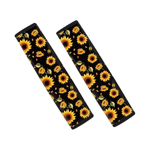 Image of AFPANQZ Sunflowers Pattern Seat Belt Pad Cover for Women Adults Kids Safety Seatbelt Pad Cushion Adjustable Comfortable Driving Schoolbag Straps Pads