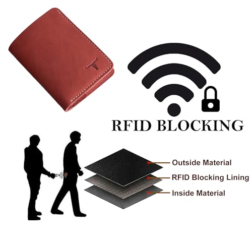 Image of URBAN FOREST Joe Vintage Red Leather Wallet for Men