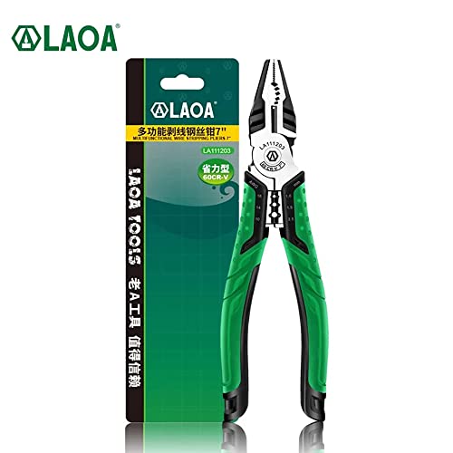 Laoa Wire Cutter Wire Stripper Electrician Pliers Set Clamping,Screw Nuts,Crimping Terminals,Cutting Wire,Stripping Cable Function In One #TOP7