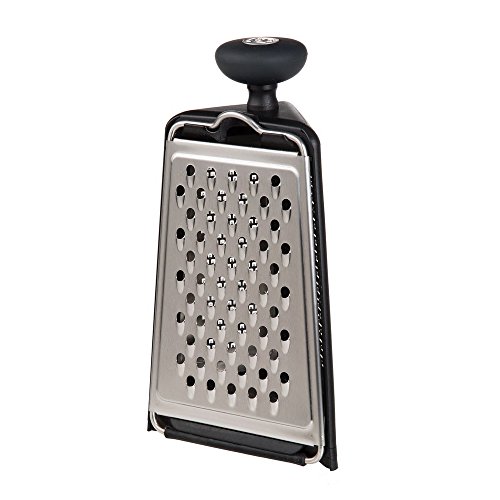 Cheese Grater 3 Sides Removable Progressive Silver/Black #TOP5