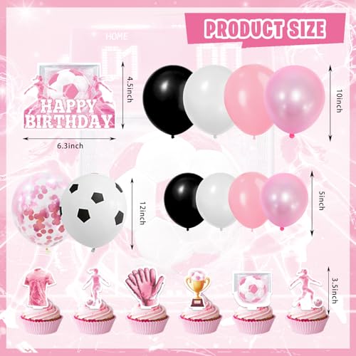 Soccer Party Decorations for Girls, Pink Soccer Ball Birthday Party Decor by KOTLMIGHT - Used condition - Image 3