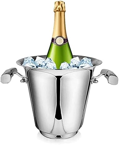 TEMKIN Cubo de Hielo de Acero Inoxidable de litro Cubo de Engrosamiento de Aislamiento de Doble Capa con Tapa y asa portátil TEMKIN Cubo de Hielo de Acero Inoxidable de litro Cubo de Engrosamiento de Aislamiento de Doble Capa con Tapa y asa portátil