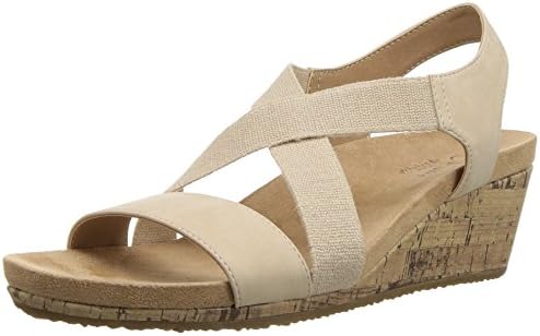LifeStride womens Mexico Wedge Sandal, Bone, 8.5 US