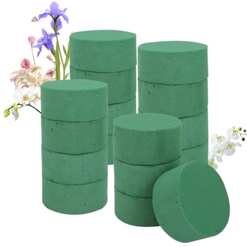 YOUNTHYE Mousse Florale pour Composition de Fleurs 16PCS Bloc Mousse Artificielle Cylindre pour Déco de Fête et Maison Idéal pour Fleurs Artificielles ou...