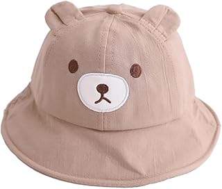 Chapéu de sol infantil urso de desenho animado chapéu balde de bebê à prova de sol chapéu de aba chapéu de pescador aba flexível chapéus para crianças 6-24 meses chapéus infantis meninos 0-3 meses menina recém-nascido verão