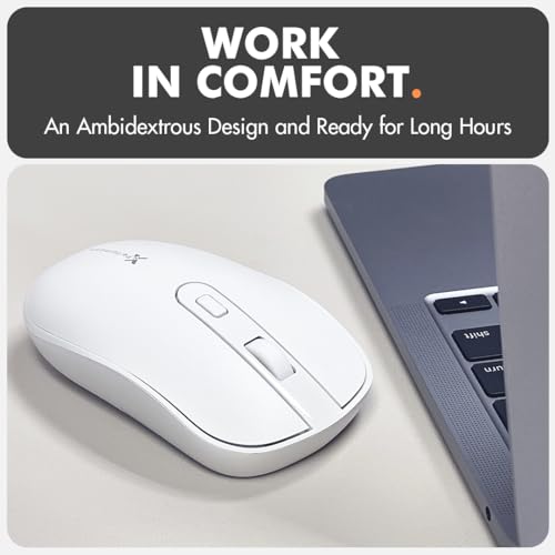 X9 Performance USB C Mouse Wireless with USB and Type C Receiver - Great Cordless Multi-Device Mouse - 2.4G RF White USB Type C Wireless Mouse for MacBook Pro/Air, Apple Mac, iMac, Laptop, PC Computer