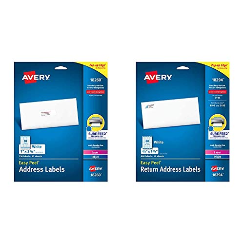 Avery Address Labels with Sure Feed for Laser & Inkjet Printers, 1
