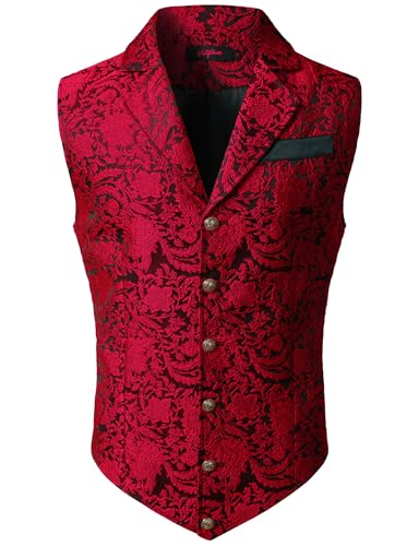 Image of VATPAVE Mens Victorian Suit Vest Steampunk Gothic Waistcoat