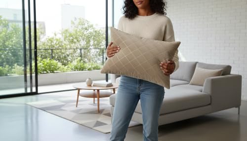 Image of Filymore Embosed Brown berfi Pillow Covers Set of 2 Covers| Made with Pure Microfiber Soft & Skin Friendly Pillow Cases | Size (17 x 27 inch (Brown).