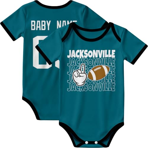 Image of KREDE Baby Clothes Custom Name Bodysuit for Baby Boy Gifts | Short Sleeves Bodysuit with Custom Number Name