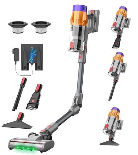 La Mejor Lista de Aspiradoras los más solicitados. 40 LASOMI aspiradora de Mano Inalambrica V18,50KPa/650W/70min,180° Plegables,Aspirador Vertical con Pantalla Táctil,1.5L Capacidad,3 Niveles Ajustables,con Accesorios