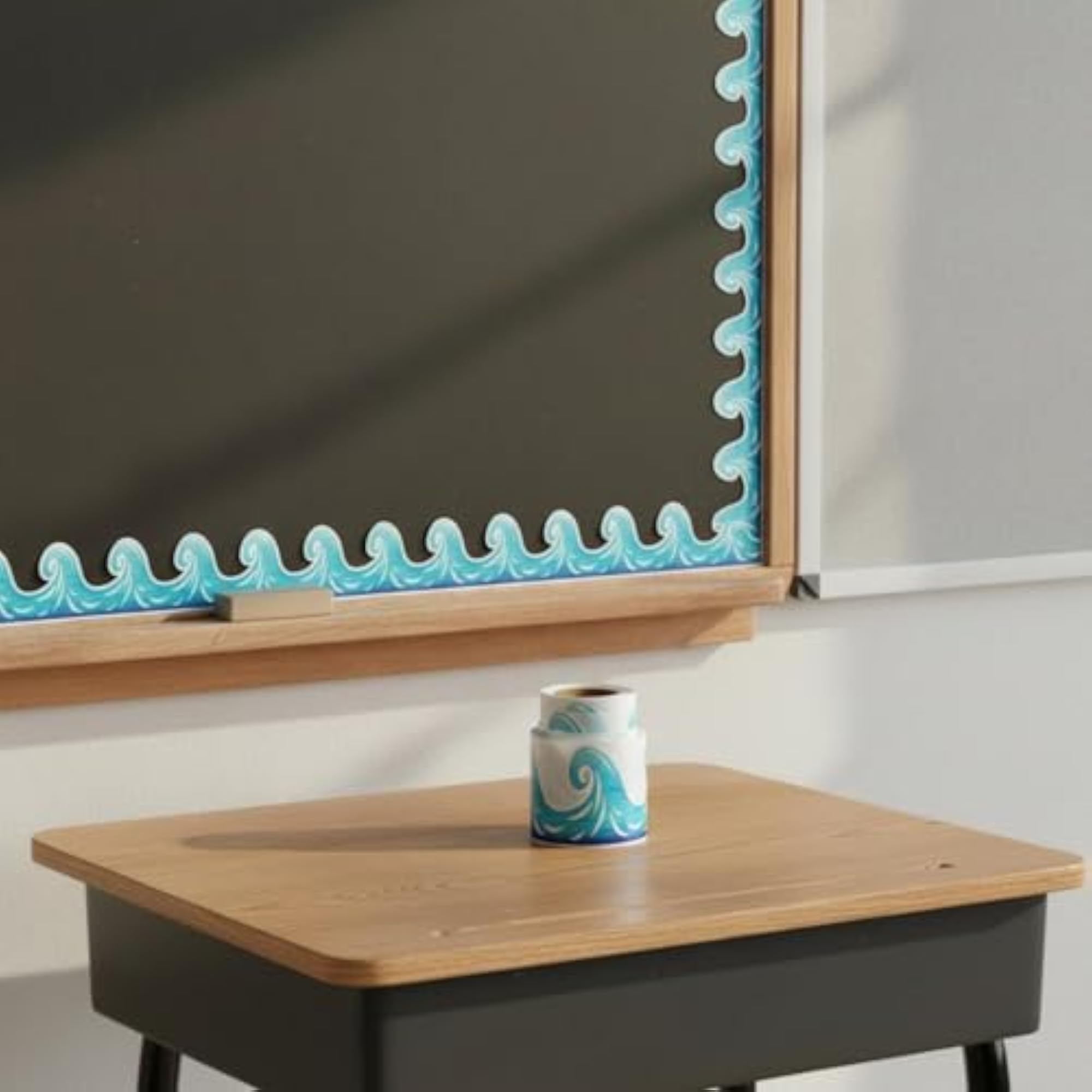 15M Self-Adhesive Ocean Wave Sticker Border for Easy Decoration