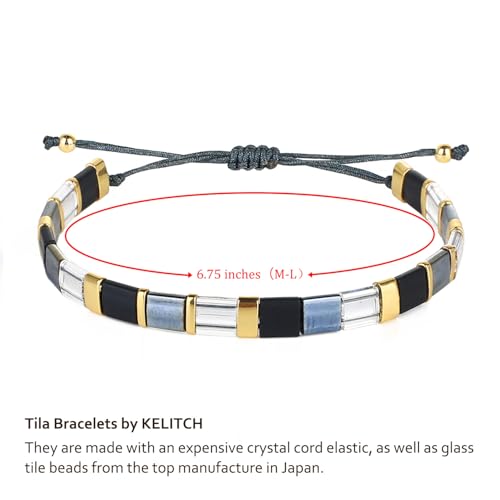 Image of KELITCH Colorful Tila Beaded Bracelets Women Strand Friendship Bracelet Handmade New Link Cuff Bracelets