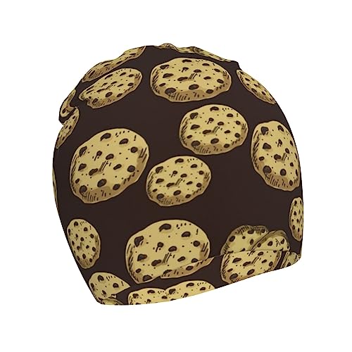 Rqzwdq Food of Cookie Pattern Kids Beanie Hats Warm Knit Beanie Cap Skull Caps Gifts Decor for Boys Girls White