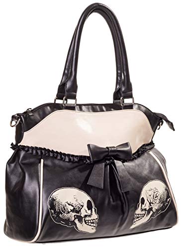 Banned Skulls & Roses Borsetta nero