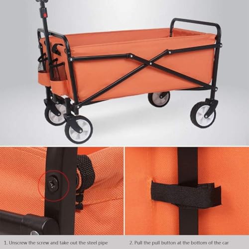 Carrito plegable de jardín con frenos para festivales y camping miniatura 2