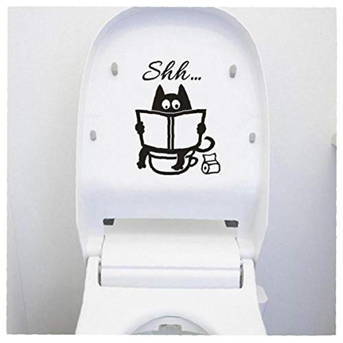 Autocollant De Toilette Creative Shh Siège De Toilette Autocollants en Vinyle Amovible À Laver Salle De Bain Porte Étanche Stickers Panda Sticker WC Décoration 1pc