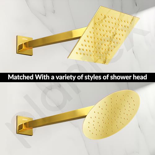 Image of Plantex 18-Inch Shower Arm for Overhead Shower /Stainless Steel Shower Pipe /Wall Mount Bathroom Fitting with -Inch Thread - Pack of 1 (Gold)