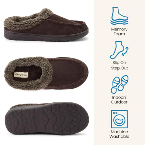 Image of Dearfoams Men's Brendan Indoor /Outdoor Breathable Memory Foam Clog House Shoe with Wide Widths Slipper