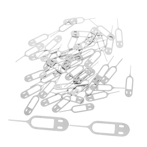 Expulsor de sim de acero inoxidable largo de 12mm para abrir bandejas de móviles, 50 unidades