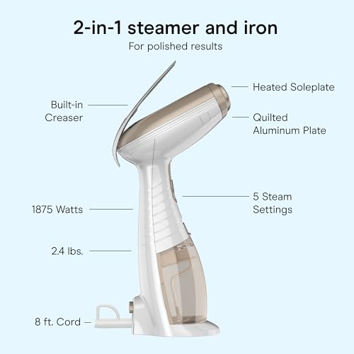 Conair Turbo Extreme Steam Hand Held Fabric Steamer, White/Champagne, One Size by Conair - Image 4