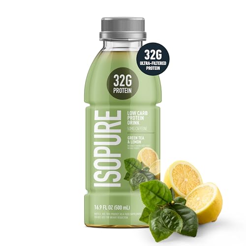 Image of Isopure Zero Carb 32g Clear Protein Ready-to-Drink, Whey Protein Isolate, Green Tea, 12 Pack (Packaging May Vary)