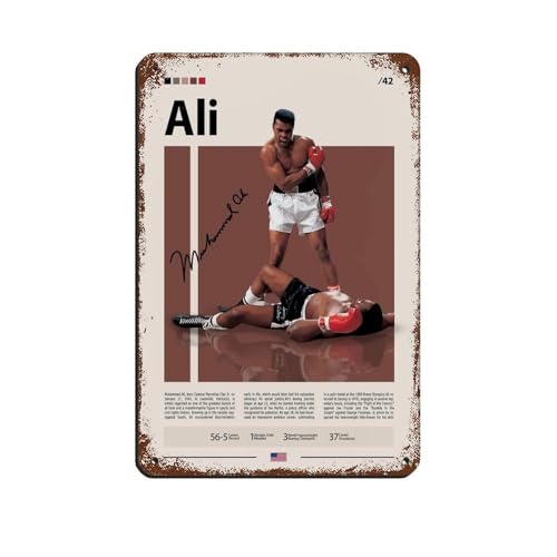 NFDVFHFRQ Poster rétro Mohammed Ali en métal - Décoration murale - 20 x 30 cm